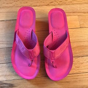 Coach wedge-heeled flip flops, size 8